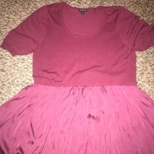 Pink Torrid Knit Top with Ruffled Bottom Design